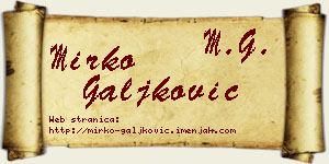 Mirko Galjković vizit kartica